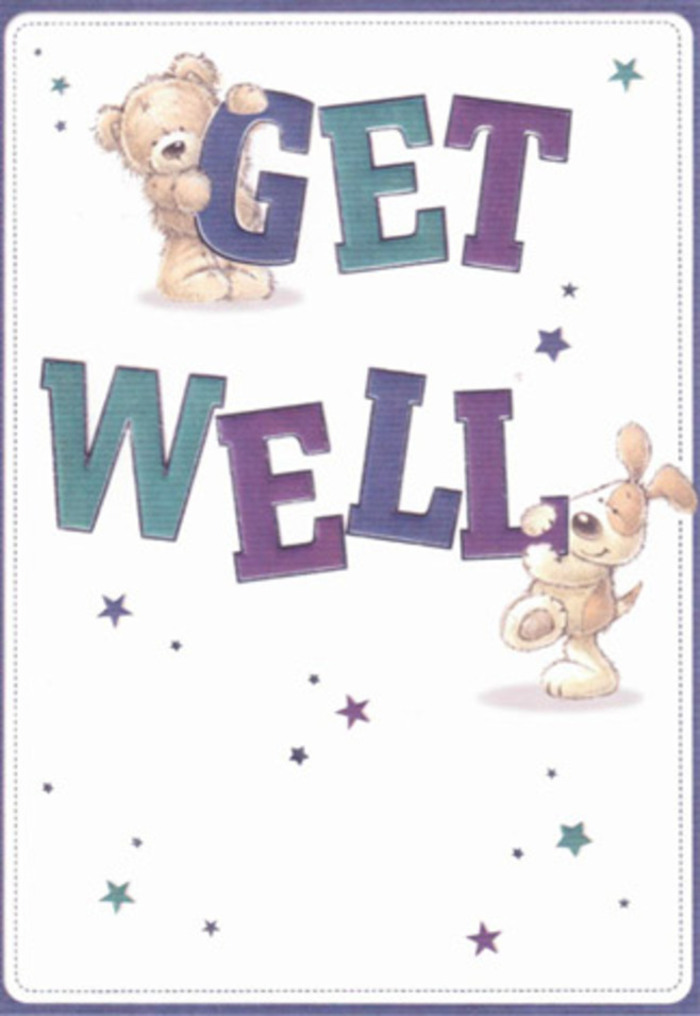 A celebration of heartfelt encouragement and warmth, this get well card illustration gently echoes the welcoming atmosphere of Friern Barnet's community. The central figures-a bear exuding plush comfort and a lively puppy with soft, inviting fur-face each other in a gesture of mutual support, creating a scene brimming with sincerity. Cheerful stars, colored in aqua blues and dreamy purples, swirl in the background, infusing the card with a sense of hope reminiscent of a springtime stroll down Woodhouse Road. Shaded, confident letters in purple and teal offer grounding reassurance, while their playful size and contours transform a simple message into a buoyant proclamation of care. The tactile quality of the animals' fur and the smooth, crisp surface of the card are almost tangible, inviting the viewer to sense their gentle embrace. Pairing this with a thoughtfully arranged bouquet from Friern Barnet Florist would deliver not only a visual delight but also much-needed comfort. The overall mood, light and soothing, is tailored perfectly to lift someone's spirits along our local streets, making recovery a little brighter and more meaningful.