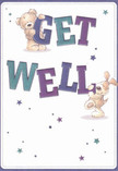 Brimming with playful optimism and local warmth, this get well card draws the eye with its affectionate depiction of a rosy-cheeked bear and a floppy-eared puppy. Both friends are gently entwined with oversized, vibrant letters-'Get' and 'Well'-rendered in invigorating shades of indigo and teal that pop brilliantly against a soft cream-white backdrop. Their cuddly forms and beaming faces radiate encouragement, as blue and purple stars scatter across the surface in a whimsical dance, echoing the friendly energy found in Friern Barnet's bustling Broadway. The illustrated fur, gorgeously textured, invites a sense of comfort not unlike the embrace of a loved one or the soothing touch of fresh blooms delivered by a caring neighbour. This card carries far more than its cheerful message-it offers an emotional balm thoughtfully crafted to deliver hope and joy to anyone in recovery. It feels right at home among the inspiring gestures that characterize our community, much like handcrafted bouquets that brighten homes across Friern Barnet.